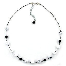necklace beads white black