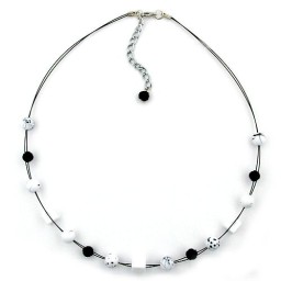 necklace beads white black