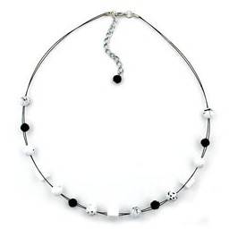 necklace beads white black