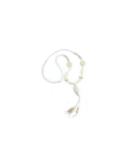 necklace leafs beige matte 100cm