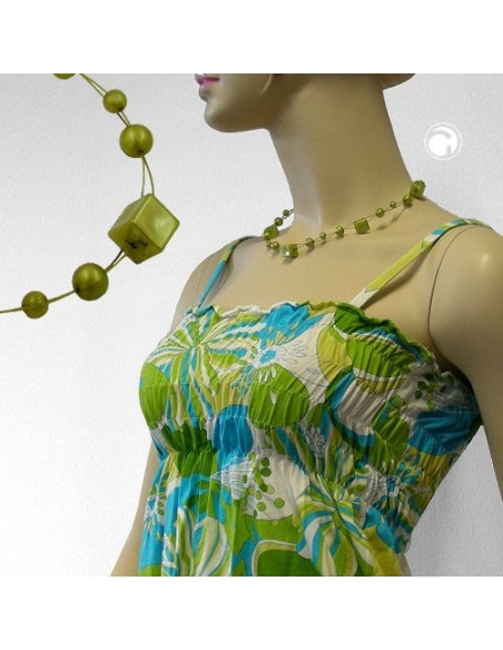necklace cube beads green-olive 45cm