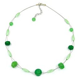 necklace green beads round and oval
