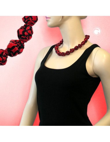 necklace red/black designer beads