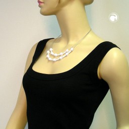 necklace white beads matt