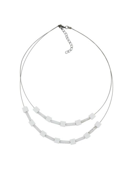 necklace white beads matt