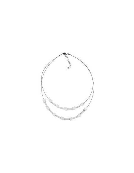 necklace white beads matt