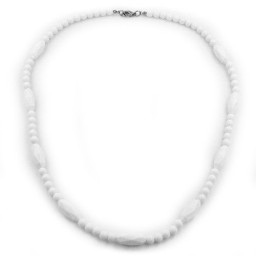 necklace beads white 55cm