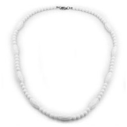 necklace beads white 55cm