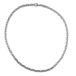 necklace anchor chain 6mm rhodium plated 50cm