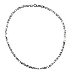 necklace anchor chain 6mm rhodium plated 50cm