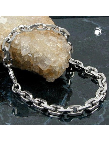 bracelet anchor chain 6mm rhodium plated 20cm