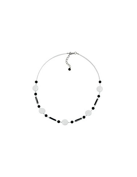 necklace beads white-black