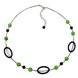 necklace green and black beads