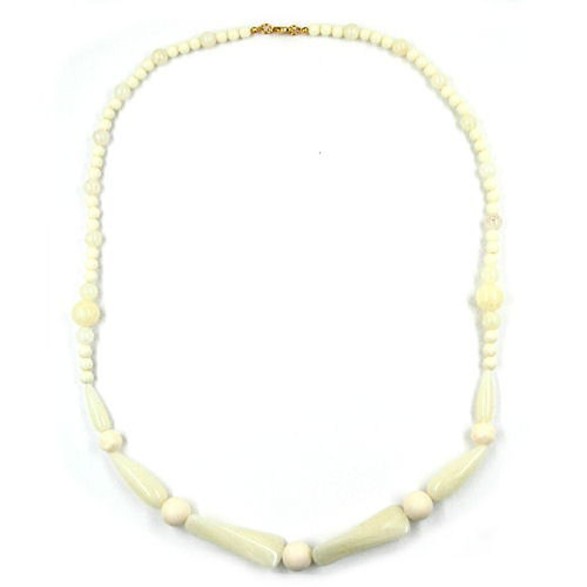 necklace beads ivory-white