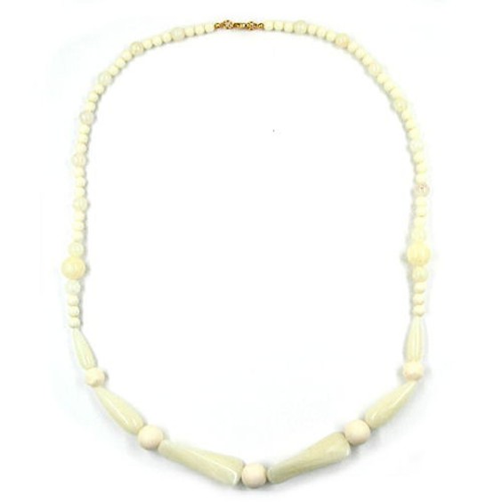 necklace beads ivory-white