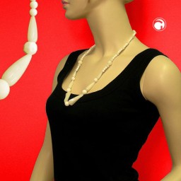necklace beads ivory-white