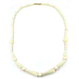 necklace beads ivory-white