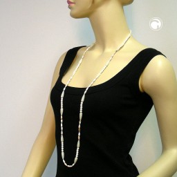 necklace creme beige beads 110cm