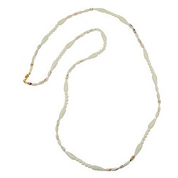 necklace creme beige beads 110cm