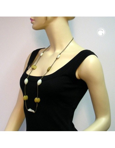 necklace beads olive green
