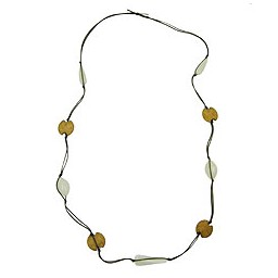 necklace beads olive green