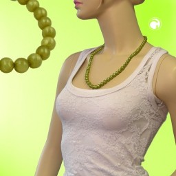 bead chain green-olive size variable 55cm