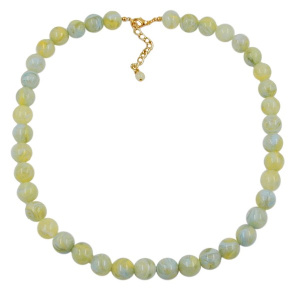 bead chain beads 12mm yellow-green 55cm