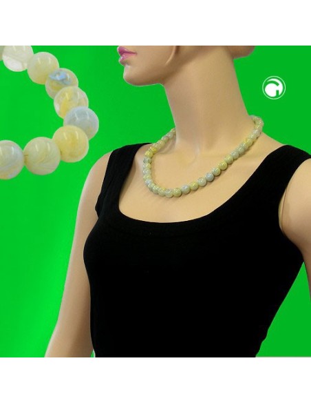 bead chain beads 12mm yellow-green 55cm