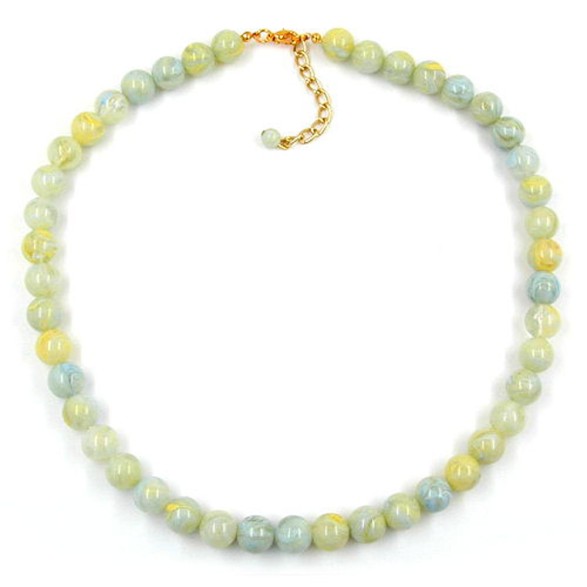 bead chain beads 10mm green/white/yellow