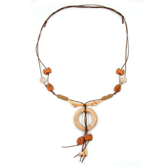 necklace ring brown light-brown