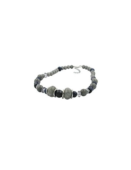 necklace different grey and silver-grey beads