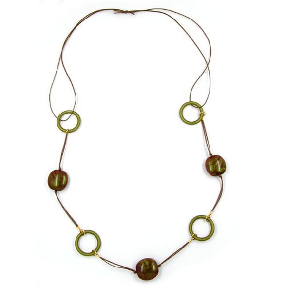 necklace brown/green aurora boréale