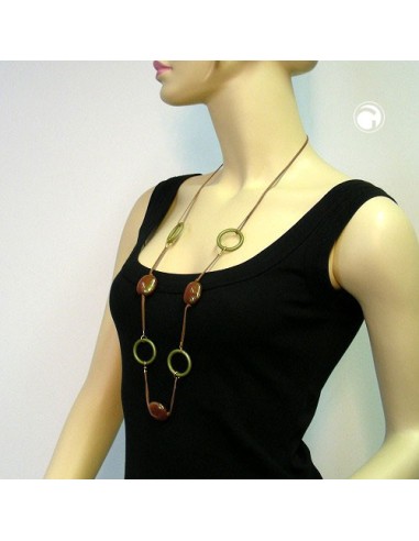 necklace brown/green aurora boréale