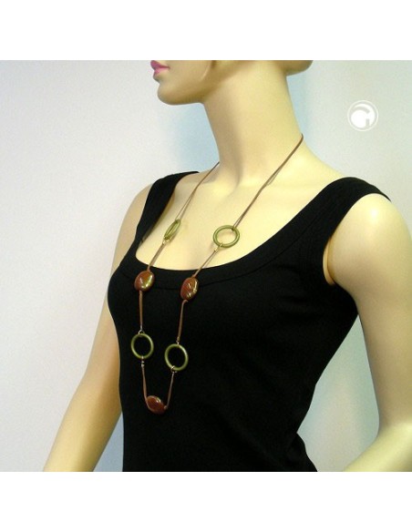 necklace brown/green aurora boréale