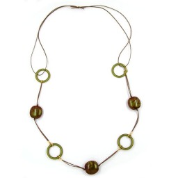 necklace brown/green aurora boréale