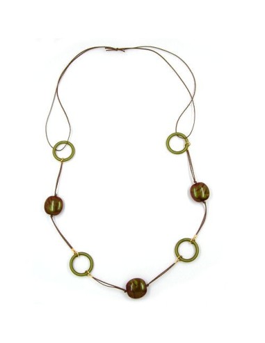 necklace brown/green aurora boréale