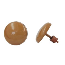 stud earrings plastic round light brown