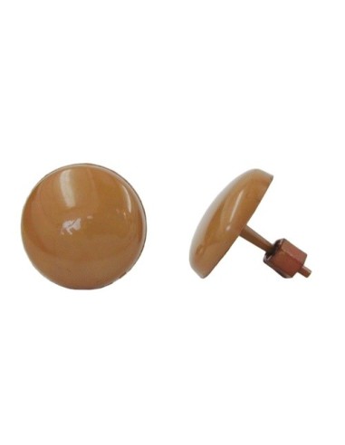 stud earrings plastic round light brown