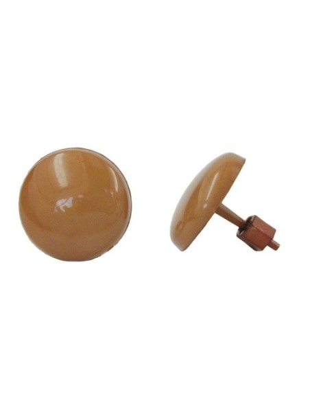 stud earrings plastic round light brown