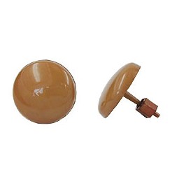 stud earrings plastic round light brown
