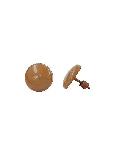 stud earrings plastic round light brown