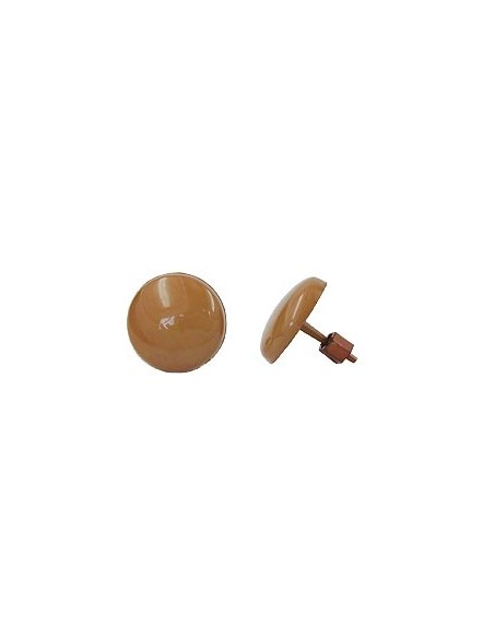 stud earrings plastic round light brown
