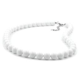 necklace beads 8mm white shiny