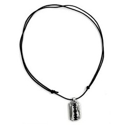 necklace razor blade stainless steel 100cm