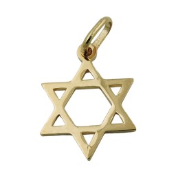 pendant 21x18mm star of david shiny 9k gold