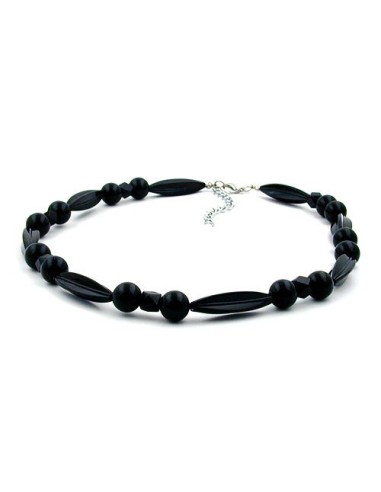 necklace different shapes of black beads
