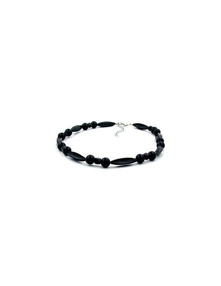 necklace different shapes of black beads