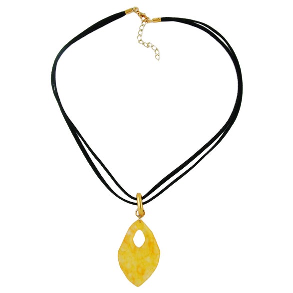 necklace amulet yellow marbled