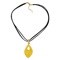 necklace amulet yellow marbled