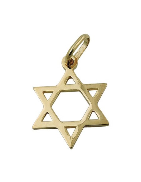 pendant 21x18mm star of david shiny 9k gold